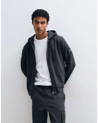 Calvin Klein - Terry Badge Zip Up Hoodie - Lyst