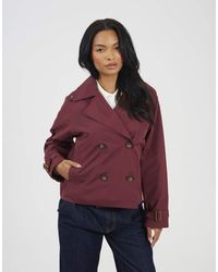 Brave Soul - Double Breasted Short Trench Coat - Lyst