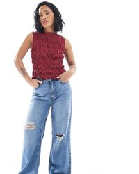 New Look - Jeans A Fondo Ampio Medio Con Strappi - Lyst