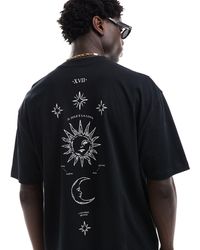 ASOS - T-shirt oversize avec imprimé céleste vertical au dos - Lyst