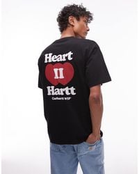 Carhartt - Camiseta Negra Con Estampado De Corazón En La Espalda Heart Ii Hartt De - Lyst