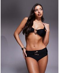 Moda Minx - High Waisted Bikini Bottom With Molten Hardware Detail - Lyst