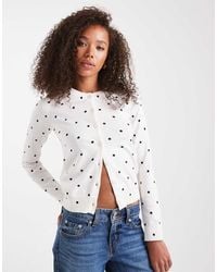 Edikted - Shea Polka Dot Knitted Cardigan - Lyst