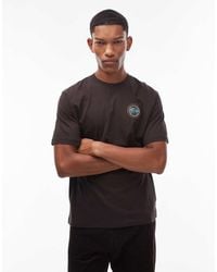 Lacoste - Camiseta Marrón Con Logo Estampado En La Espalda De - Lyst