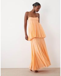 ASOS - Premium Tiered Cami Maxi Dress With Godet Full Hem Skirt - Lyst