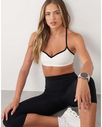 BO+TEE - Soft Active Light Support Sweetheart Contrast Trim Sports Bra - Lyst