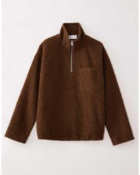 ASOS COLLECTIVE - Oversized Super Heavyweight Borg Quarter Zip Funnel - Lyst