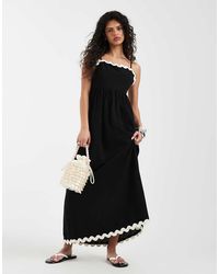 Vero Moda - Cami Maxi Dress With Contrast Scallop Trim - Lyst