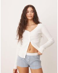 ASOS - Knit V Neck Button Up Top - Lyst