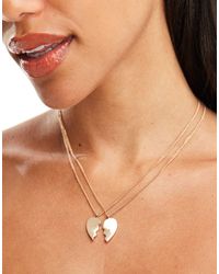 Monki - Necklace With Half Heart - Lyst
