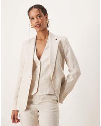 Mango - Linen Slim Fit Blazer - Lyst