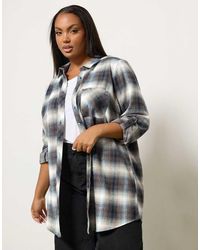 Yours Clothing - Check Boyfriend Shirt - Lyst