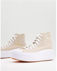 Chuck Taylor Move - Baskets montantes à semelle plateforme - Beige ... Chuck Taylor Move - Baskets montantes à semelle plateforme - Beige ...