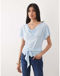 Miss Selfridge - Cowl Neck Top With Batwing Sleeves - Lyst