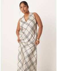 ASOS - Asos Design Curve V-neck Satin Slip Midi Dress - Lyst