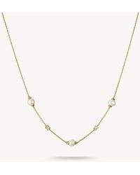 Thomas Sabo - Chain With Pearls And White Zirconia - Lyst