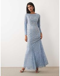 Beauut - Maxi-Jurk Met Lange Mouwen En Versiering - Lyst
