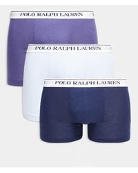 Polo Ralph Lauren - Pack De 3 Calzoncillos De Color Morado, Azul Claro Y Azul Marino Clásicos Con Logo Blanco En La Cinturilla De - Lyst
