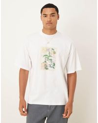 SELECTED - Oversized T-Shirt Met Print Van Bloemen Op De Voorkant - Lyst