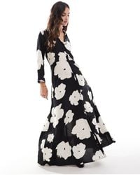 Y.A.S - Vestito Camicia Lungo Monocromatico Con Stampa A Fiori - Lyst