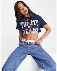Tommy Hilfiger - Exclusivité x asos - t-shirt crop top à logo - Lyst