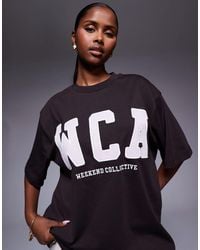 ASOS - Weekend Collective Icon Oversized T-Shirt With Embroidered Wca Graphic - Lyst