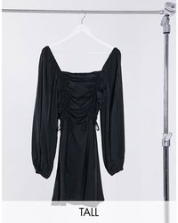 Missguided Jurk Met A-lijn En Ruches - Zwart