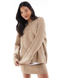 Vero Moda - – locker geschnittener zopfstrick-pullover - Lyst