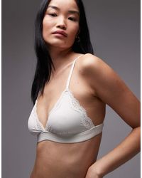 Tommy Hilfiger - Microfibre Lace Unlined Triangle Bra - Lyst