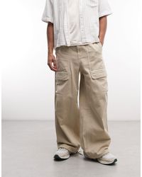 Weekday - Pantalon parachute oversize - beige clair délavé - Lyst