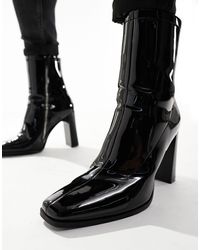 ASOS - – chelsea boots aus lackleder mit hohem absatz - Lyst