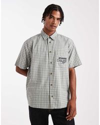 ASOS - Camicia Vestibilità Comoda A Quadri Con Ricamo Sul Petto - Lyst