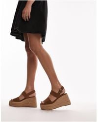 TOPSHOP - Jesse Suede Two Part Espadrille Wedge - Lyst