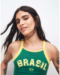 ASOS - Thick Binding Vest With Brasil Football Graphic - Lyst