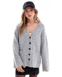 4th & Reckless - Textured Wool Mix Button Through Longline Cardigan - Lyst