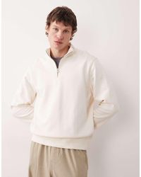 Mango - 100% Cotton Quarter Zip Sweatshirt - Lyst