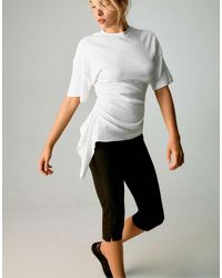 Stradivarius - Asymmetric Short Sleeve T-shirt - Lyst