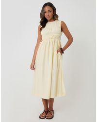 Threadbare - Ruched Drawstring Midi Dress - Lyst