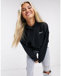 Nike Черное Oversized-худи С Логотипом-галочкой Plus-черный