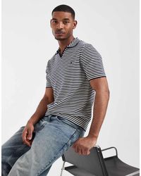 Tommy Hilfiger - V-Neck Stripe Collared Sweater Top - Lyst