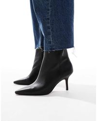 ASOS - Replay Leather Pointed Toe Mid-heel Boots - Lyst