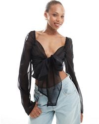 Object - – oberteil aus transparentem organza - Lyst