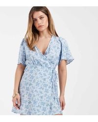 Vero Moda - Flutter Sleeve Wrap Front Mini Dress - Lyst