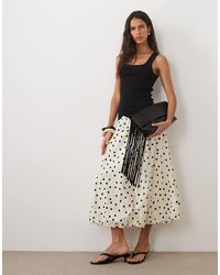 Vila - Midi Rok Met Ballonzoom - Lyst