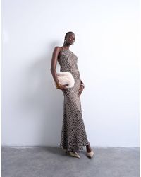 TOPSHOP - Maxi Jurk Met Racerhals En Verlaagde Taille - Lyst