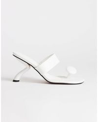 TOPSHOP - Natalie Toe Thong Angular Mid Heel Sandals - Lyst