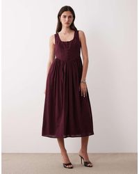 Nobody's Child - Cora Button Down Bodice Midi Dress - Lyst