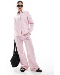 Threadbare - Pantalones Rosas A Rayas De Pernera Recta Con Cordón Ajustable De (Parte De Un Conjunto) - Lyst