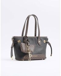 River Island - Small Side Tie Shopper Bag - Lyst