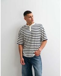 ASOS - Heavyweight Oversized T-shirt With Henley Neck - Lyst
